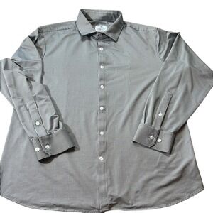 Mizzen+Main Dress‎ Shirt Gingham Checkered Wrinkle Resistant Trim Fit XXL